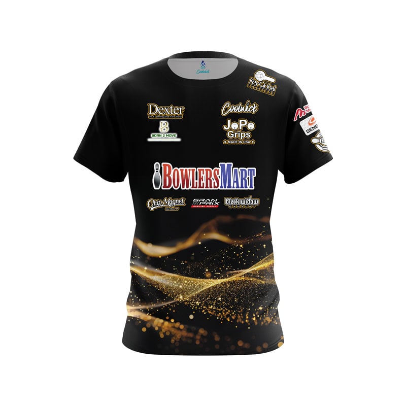 BowlersMart Sean Rash Black Gold Lux Coolwick Bowling Jersey